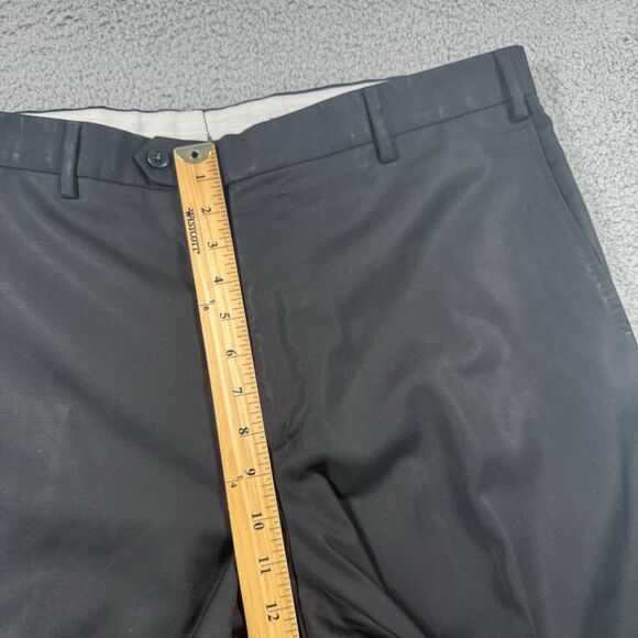 Zanella Pants Mens 38x29 Black Todd Wool Trousers Flat Front Straight Leg - Picture 6 of 10